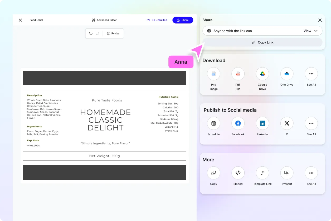 Free AI Food Label Generator, Free Online Label Maker